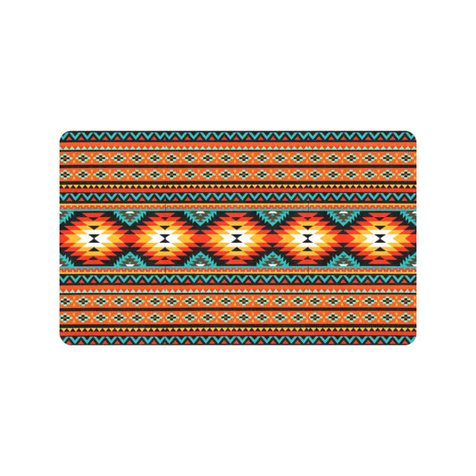 Orange Aztec Floor Mat 30" x 18" Made in America