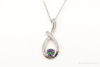 Designer Ryze Mystic Topaz Cubic Zirconia Sterling Silver Necklace
