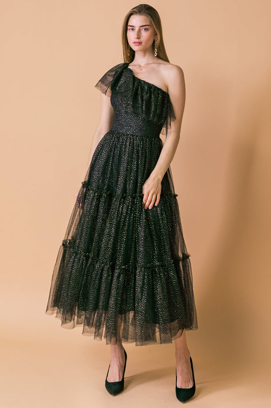 SOME FRESH AIR FUCHSIA TULLE MIDI DRESS