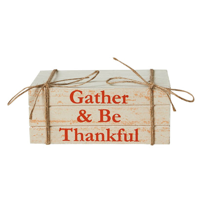 VHC Gather & Be Thankful Faux Book Stack | Rustic Fall Farmhouse Decor