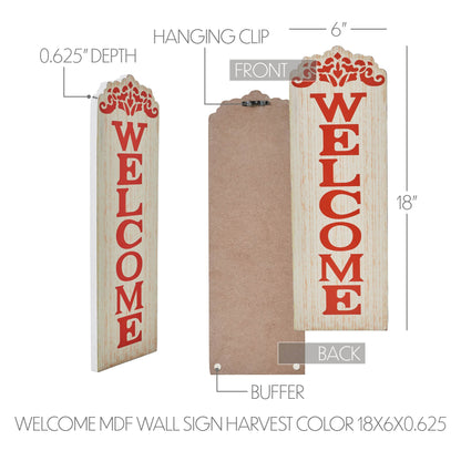 Fall Welcome Wooden Porch Sign – Vertical Autumn Entryway & Front Door Decor