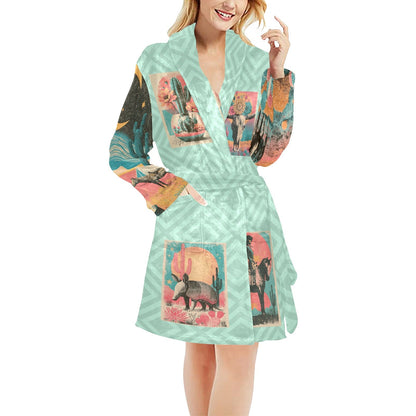 Baha Ranch Honky Tonk Kitsch Cowgal Miky Fleece Plush Robe