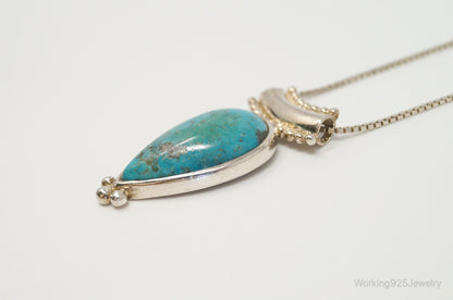 Designer Whitney Kelly WK Large Turquoise Sterling Silver Necklace
