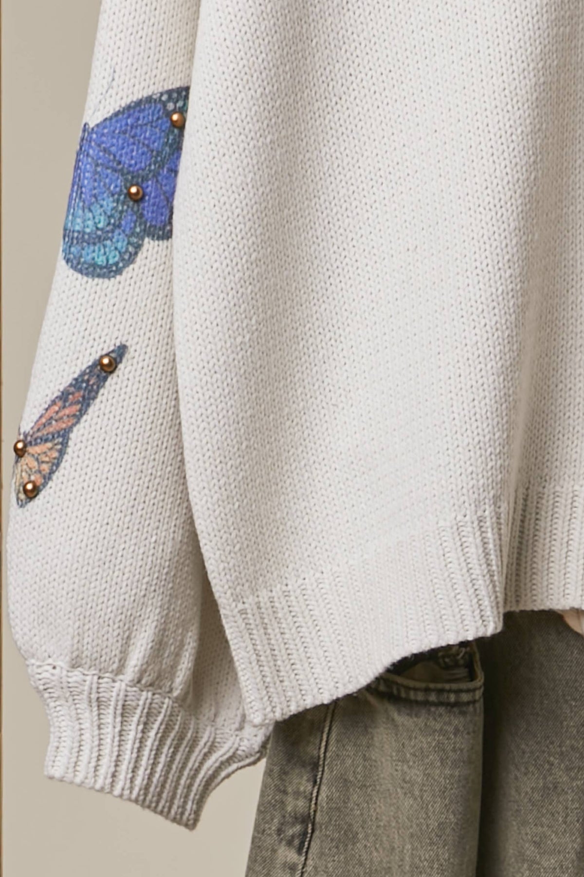 Ivory Butterfly Garden Knit Cardigan