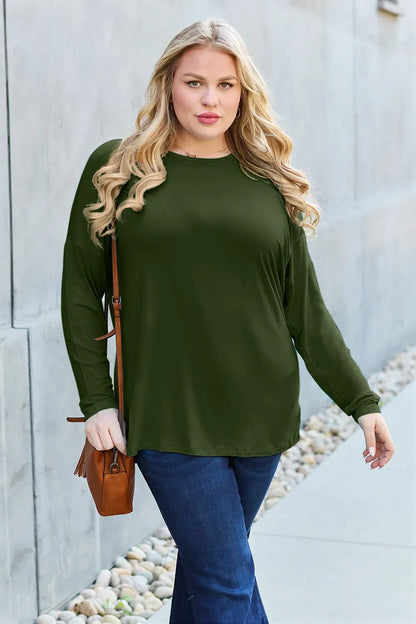 Basic Bae Full Size Relaxed Long Sleeve Tee