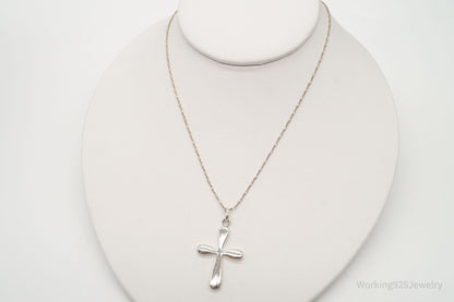 Vintage Designer Boma Cross Sterling Silver Necklace