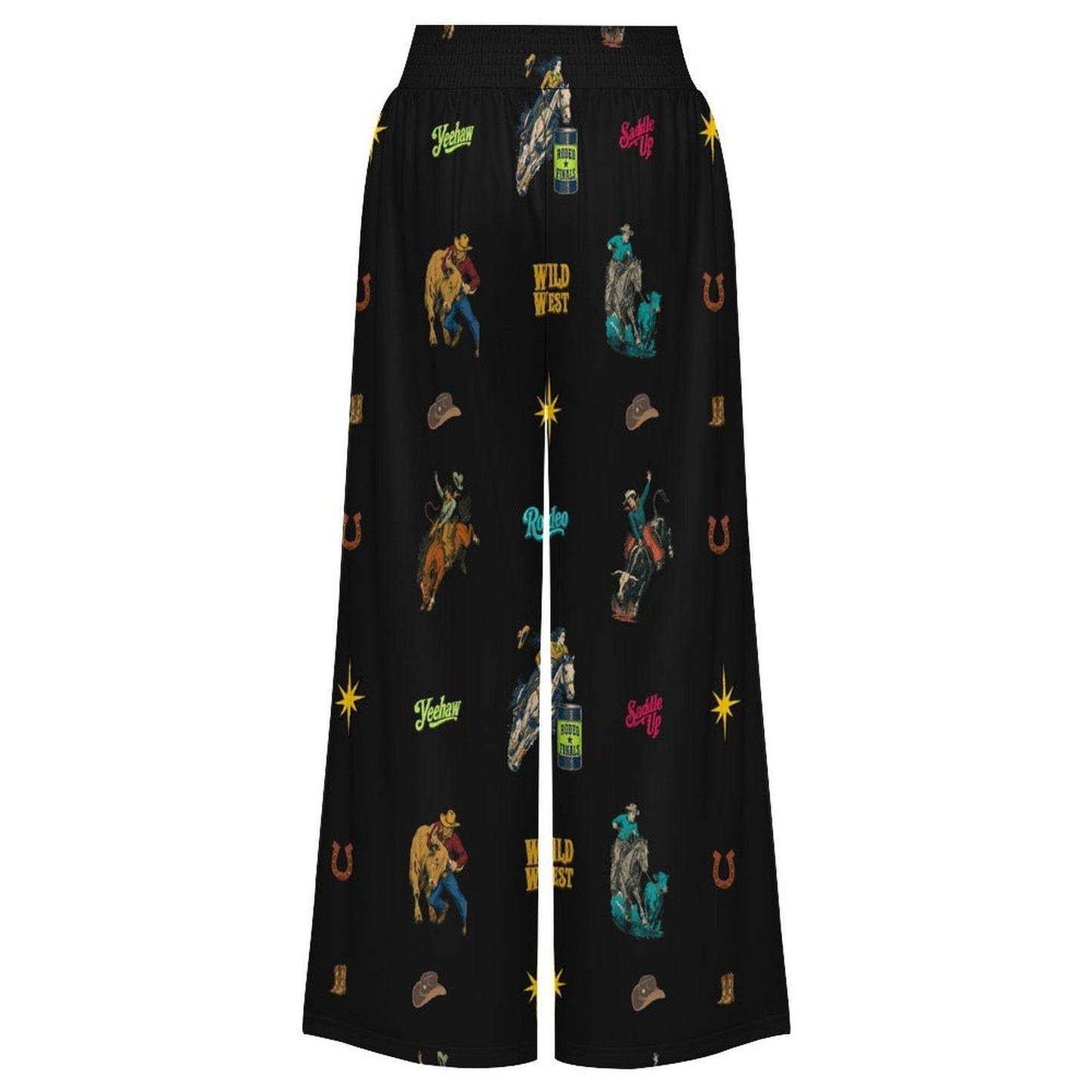 Baha Ranch The Last Roundup Rodeo High Waisted Wide Leg Pants