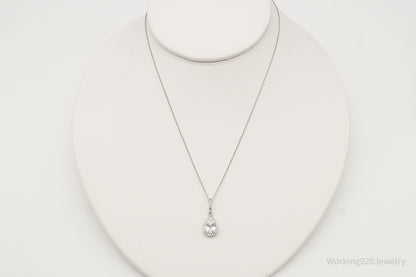 Vintage Designer HDS Large Cubic Zirconia Sterling Silver Necklace