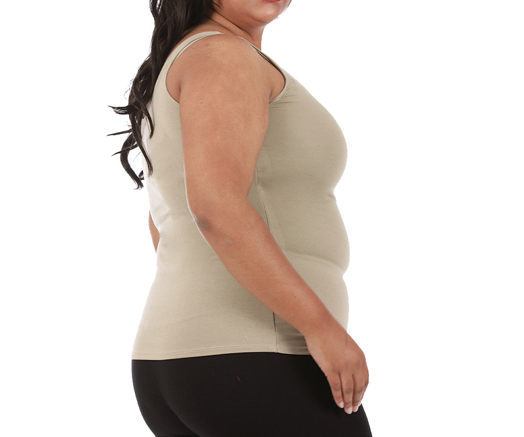 InstantFigure Curvy Plus Size Casual Scoop Neck Tank Top 168021C