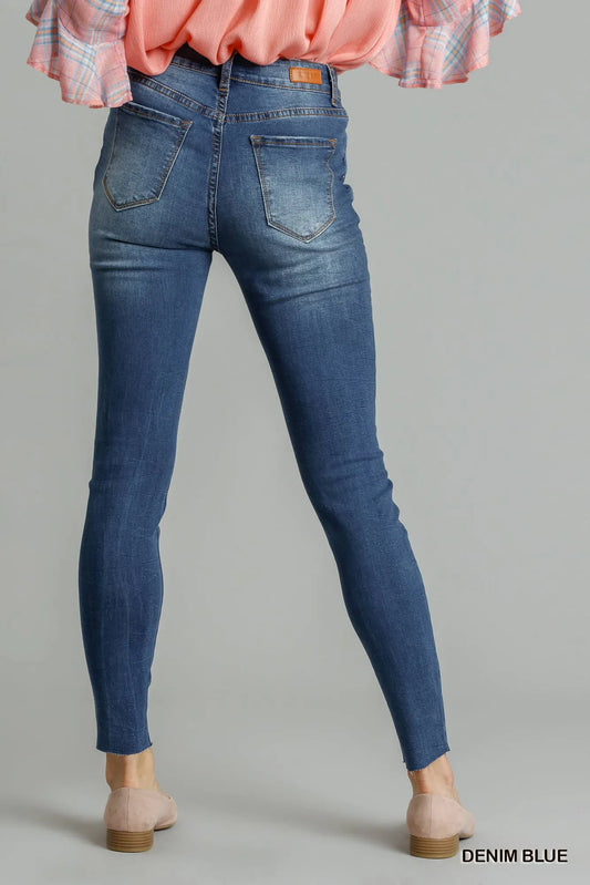 Umgee Distressed Skinny Jeans with Pockets
