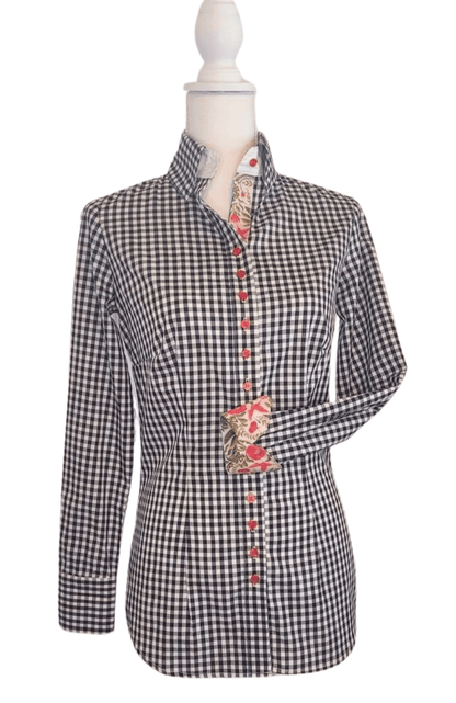 Core Collection Black and Cream Gingham Women's Western Shirt