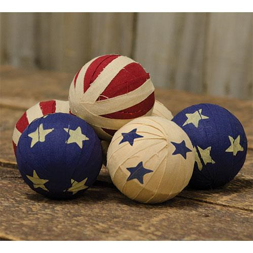 Set of 6 Americana Rag Balls
