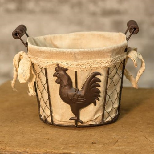 Country Rooster Wire Gathering Basket