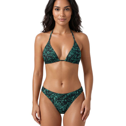InstantFigure Tropical Print Triangle Bikini Top Swimwear 90114T