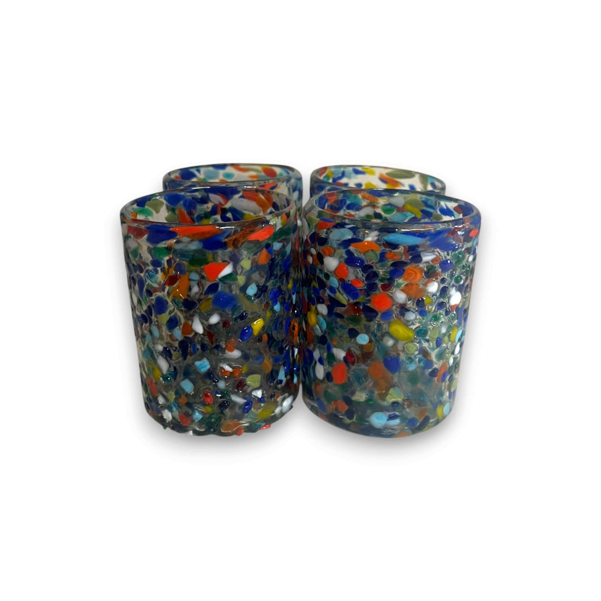 Confetti Pebbled Tumbler | Hand-Blown Mexican Glassware