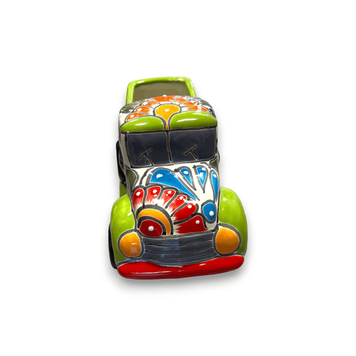 Hand-Painted Talavera Car Planter | Colorful Ceramic Car Statue