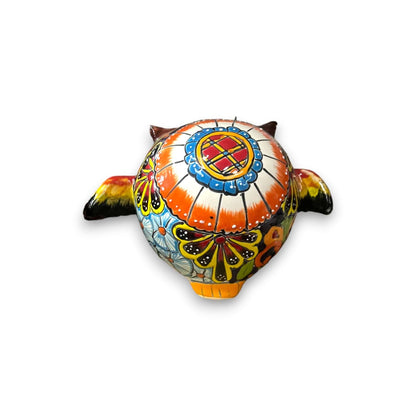Talavera Owl Statue | Hand-Painted Mexican Ceramic Bird Figurine