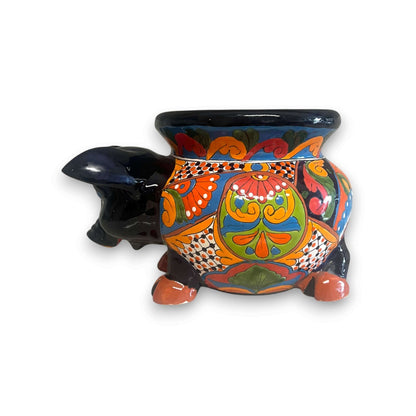 Talavera Pig Planter | Colorful Hand-Painted Mexican Animal Pot