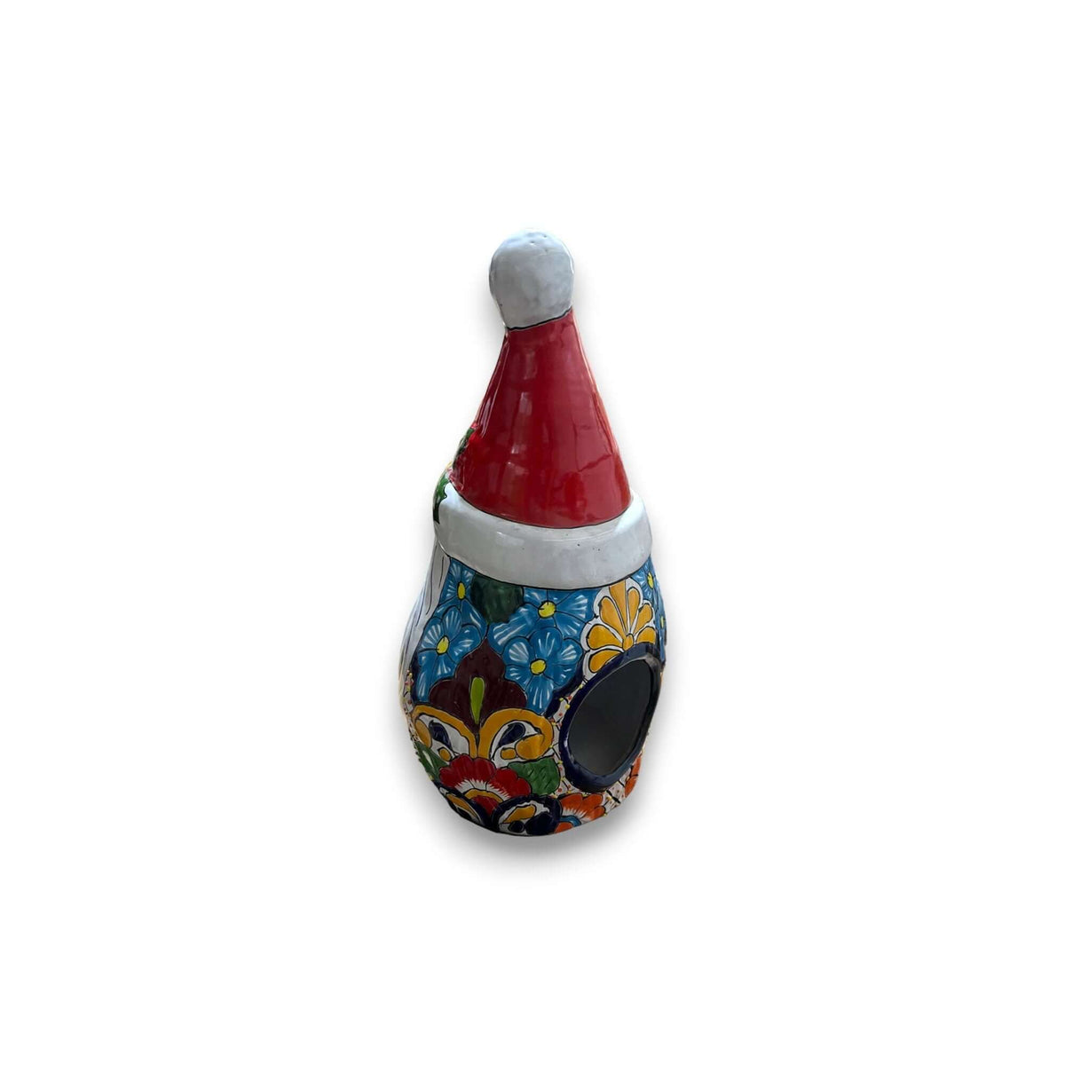Hand-Painted Talavera Santa Statue | Festive Christmas Decoration
