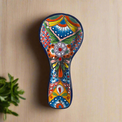 Hand-Painted Talavera Spoon Rest | Colorful Mexican Kitchen Decor