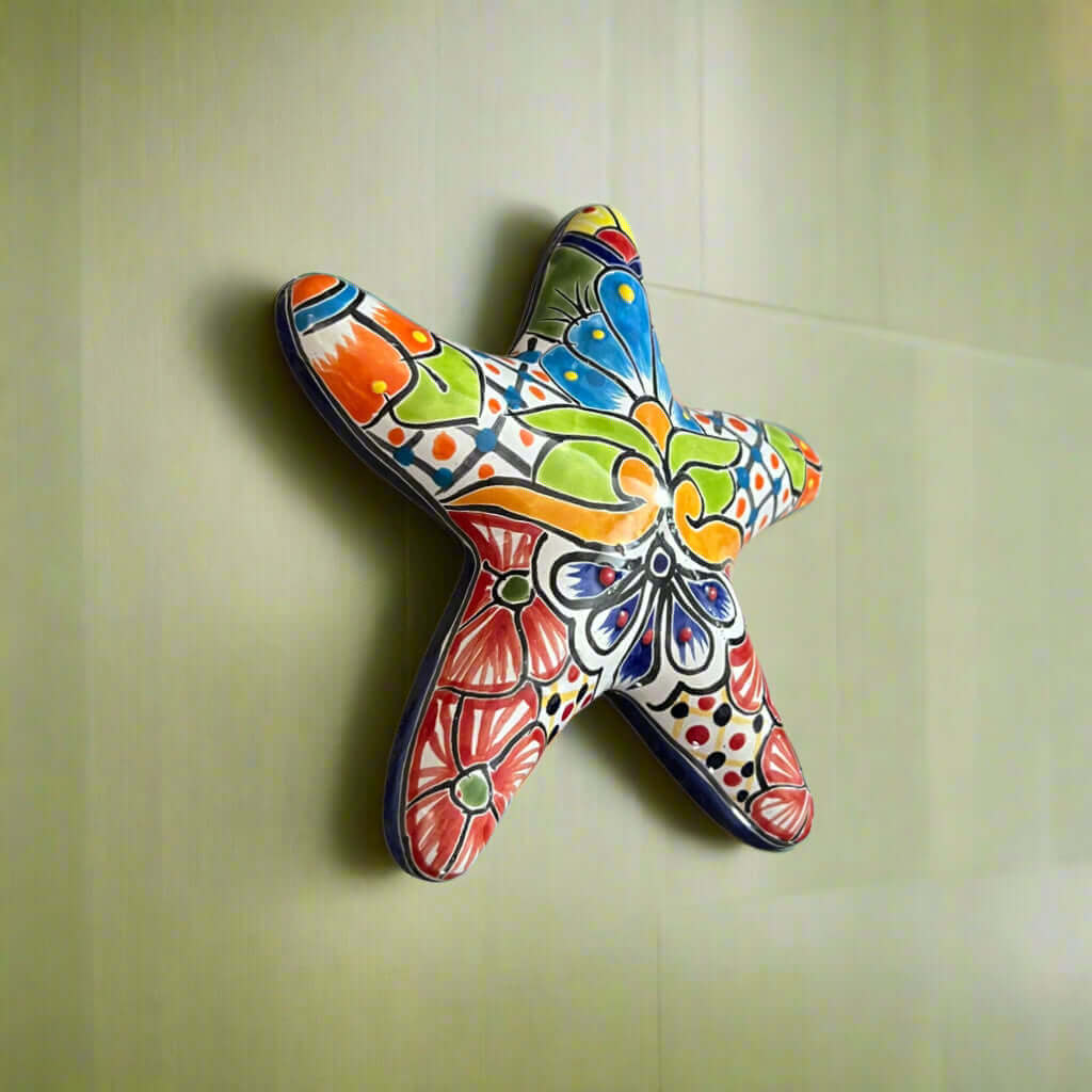Talavera Starfish Decor | Hand-Painted Mexican Wall Art