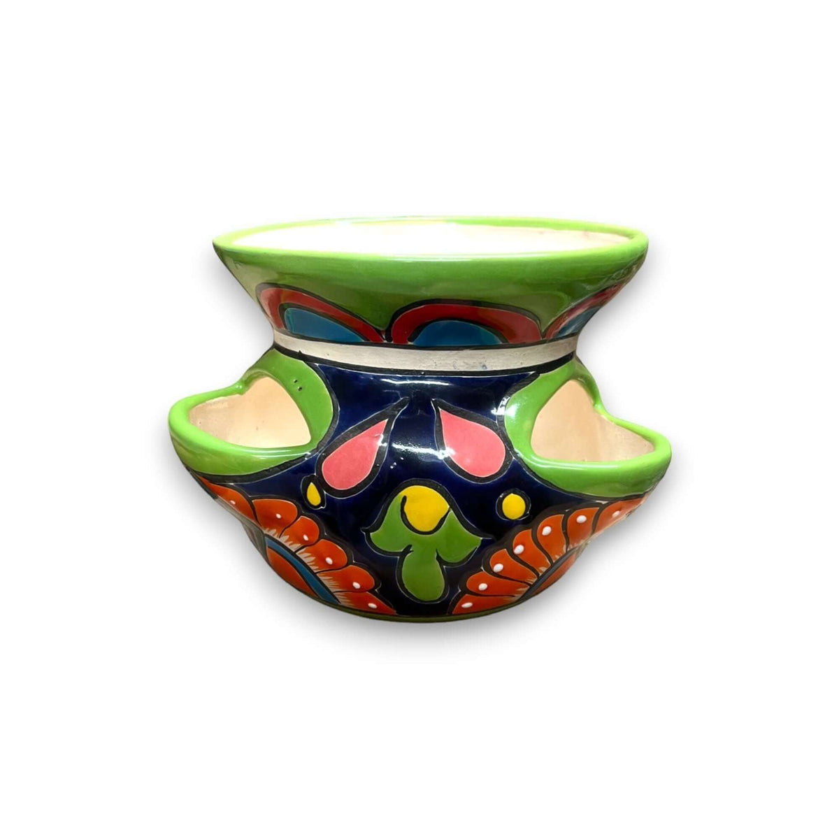 Talavera Strawberry Planter | Hand-Painted Mexican Pot