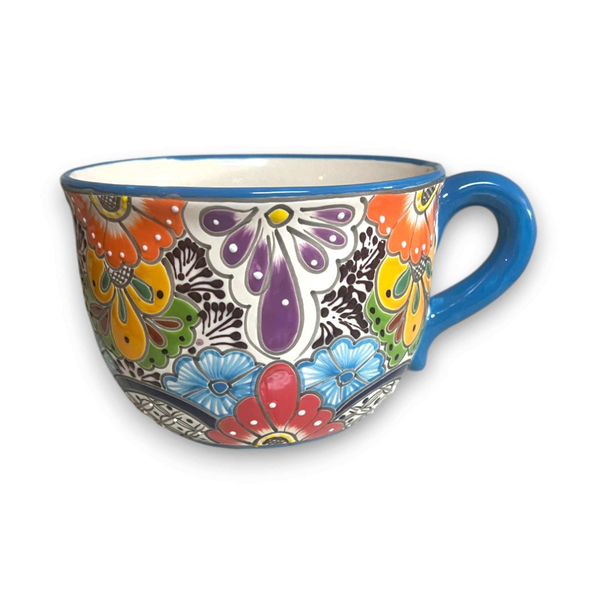 Talavera Tea Cup Planter | Hand-Painted Mexican Ceramic Pot