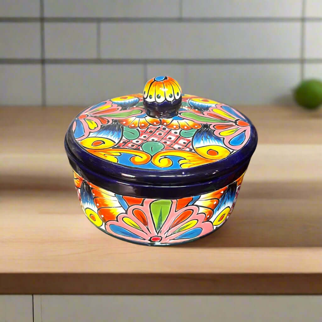 Talavera Tortilla Warmer | Hand-Painted Mexican Ceramic Dish
