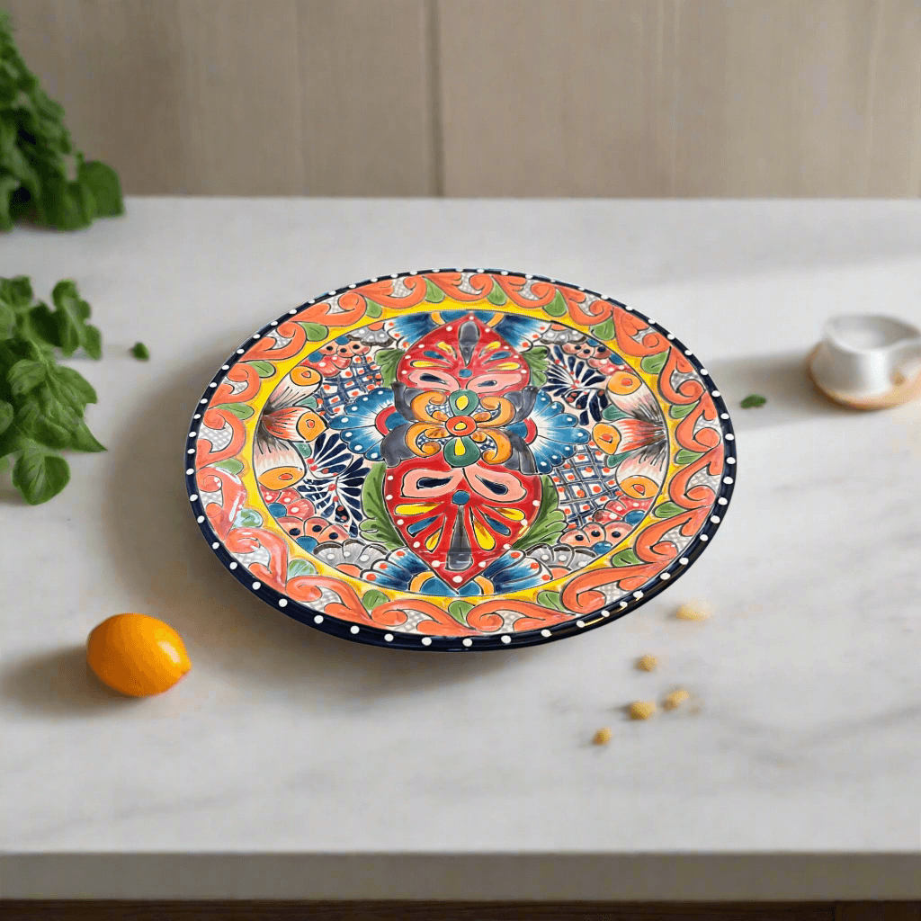 10" Talavera Dinner Plate | Colorful Mexican Dinnerware