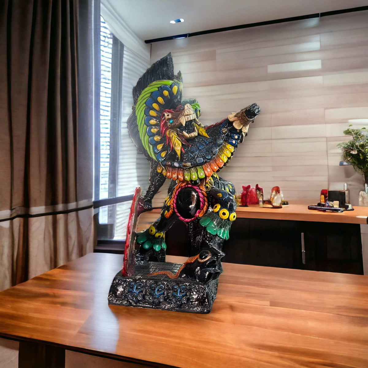 Unique Handmade Aztec Warrior Statue | Cultural Art