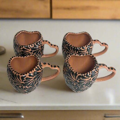 Black Talavera Heart Mug – Slightly Imperfect & Handmade