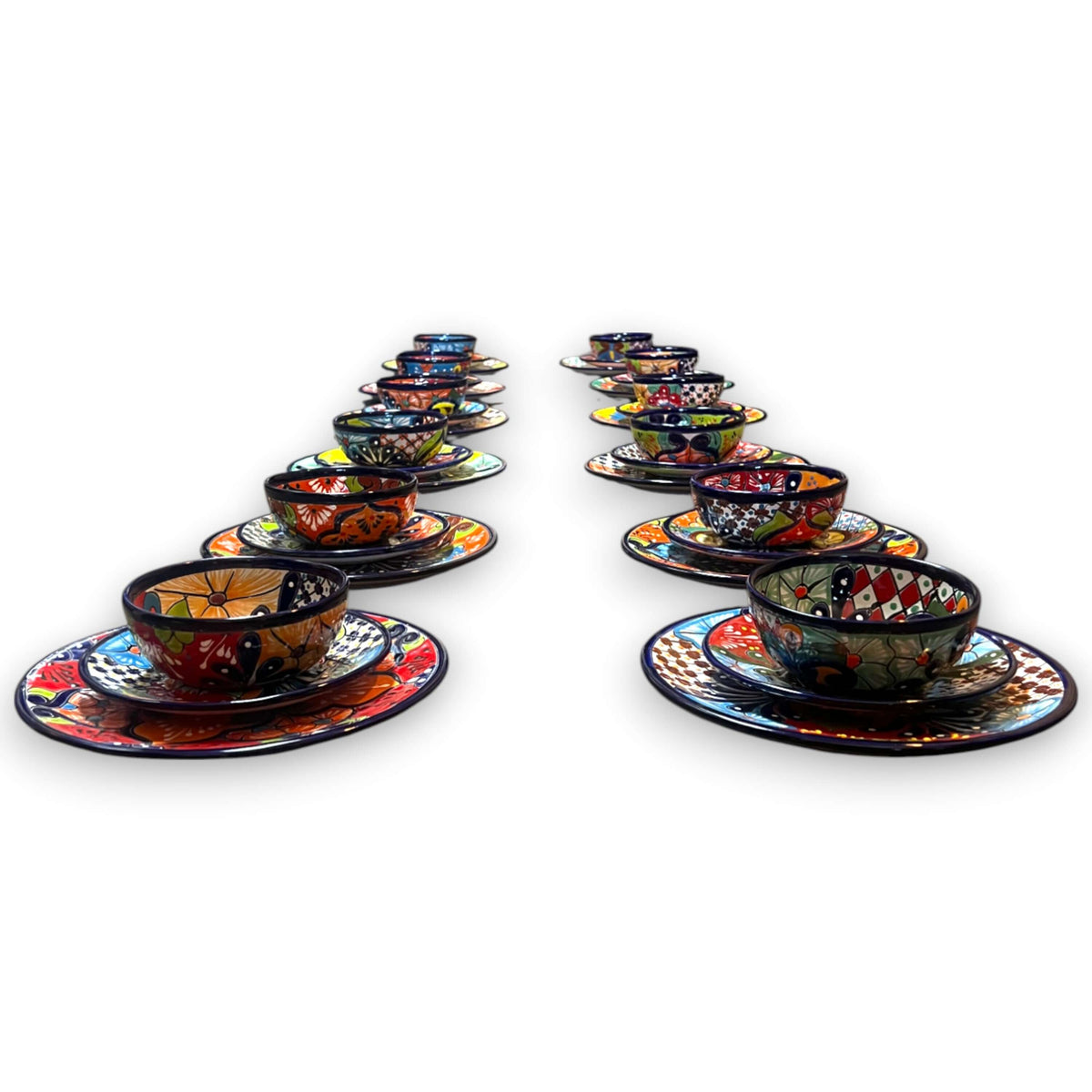 36-Piece Talavera Dinnerware Set | Handmade Mexican Plates & Bowls