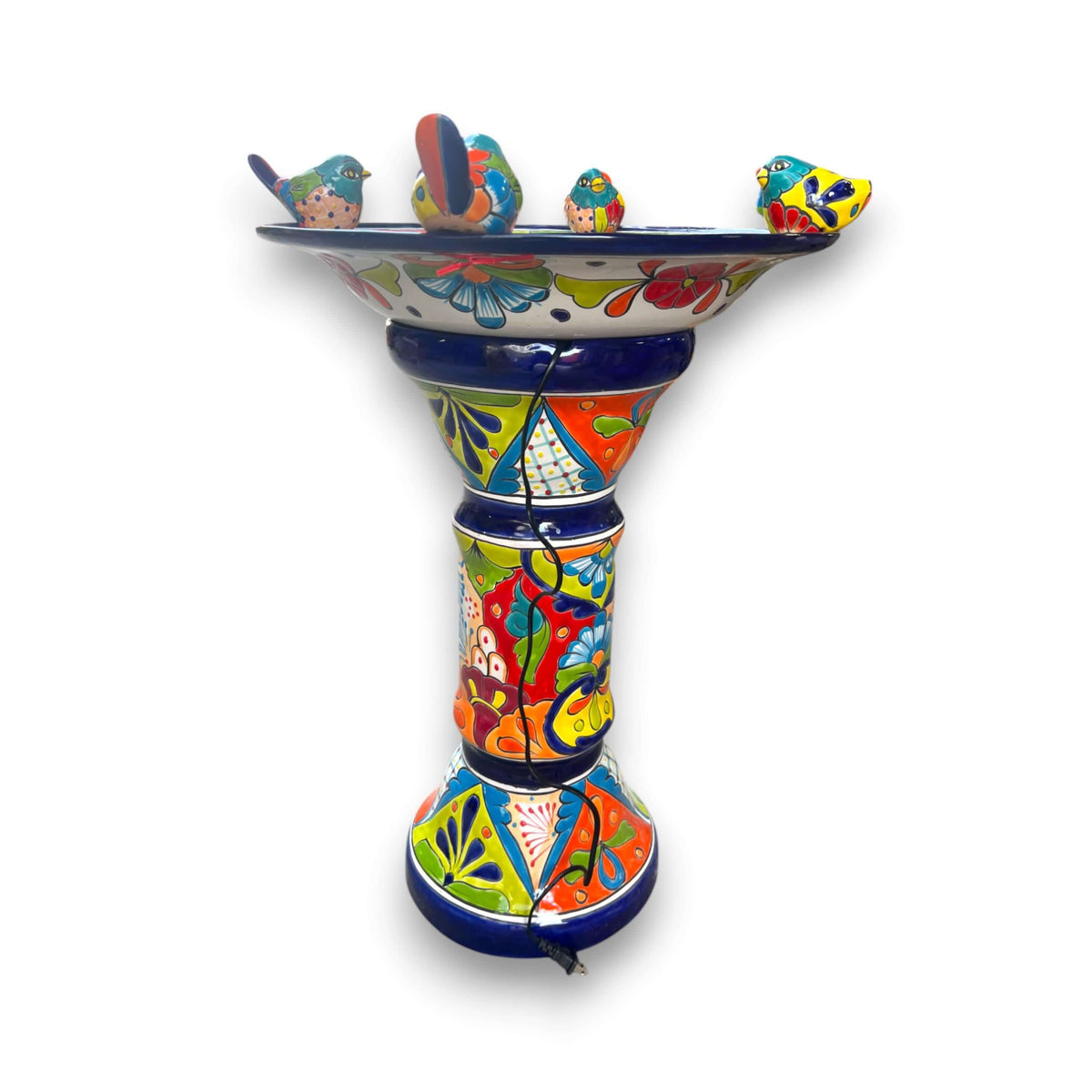 Handmade Talavera Bird Bath Fountain | Mexican Ceramic Art
