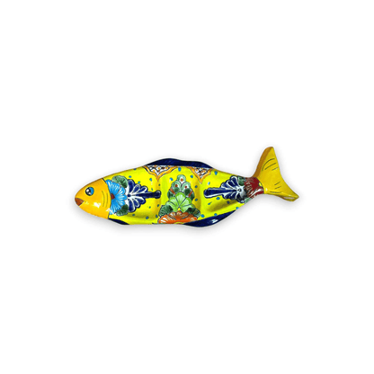 Large Handmade Talavera Fish Sectional | Colorful Serving Tray