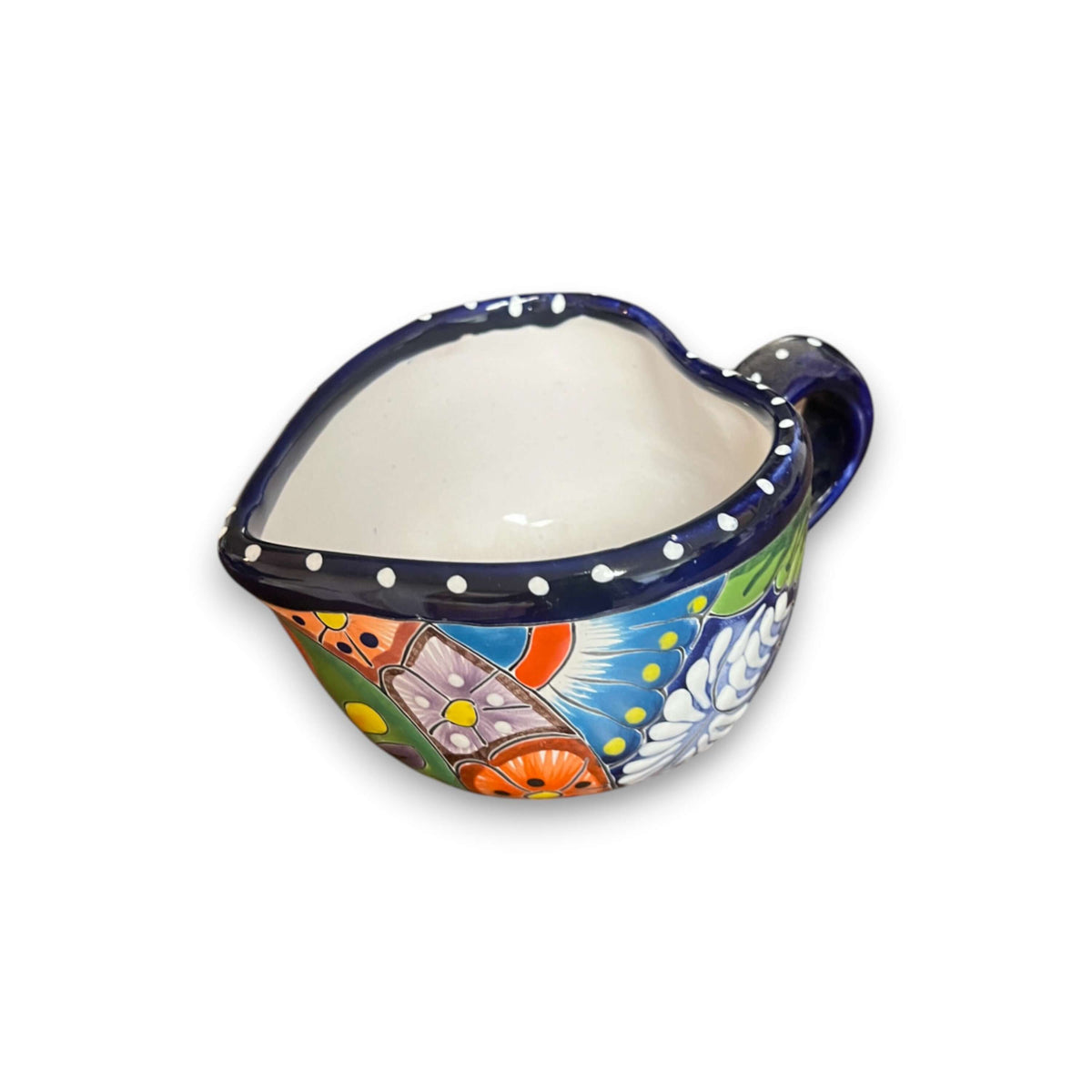 Colorful Talavera Heart Mug | Handmade Mexican Pottery Cup