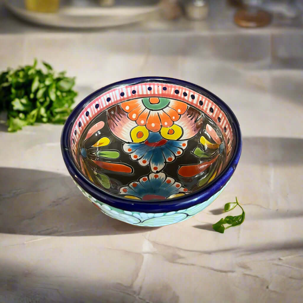Talavera Salsa Bowl | Handmade Mexican Ceramic Sauce Dish
