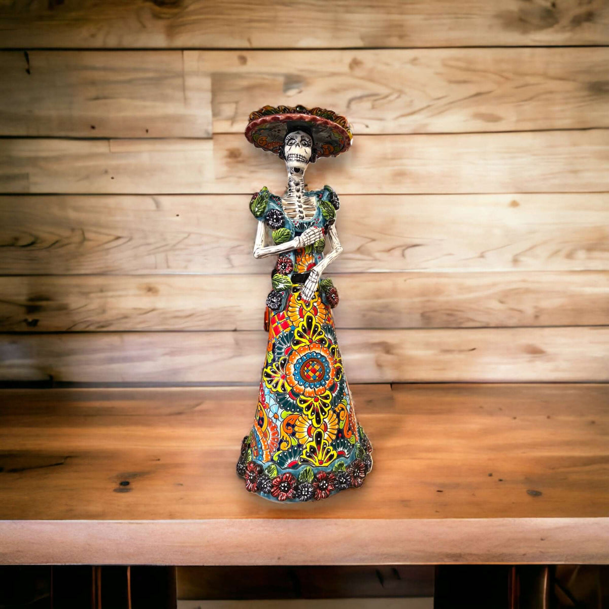 Talavera Skeleton Woman | Handmade Day of the Dead Pottery