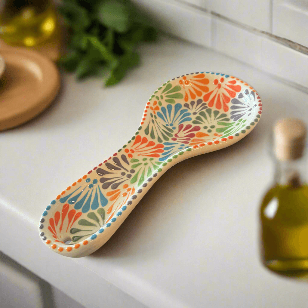 Talavera Spoon Rest | Handmade Mexican Puebla