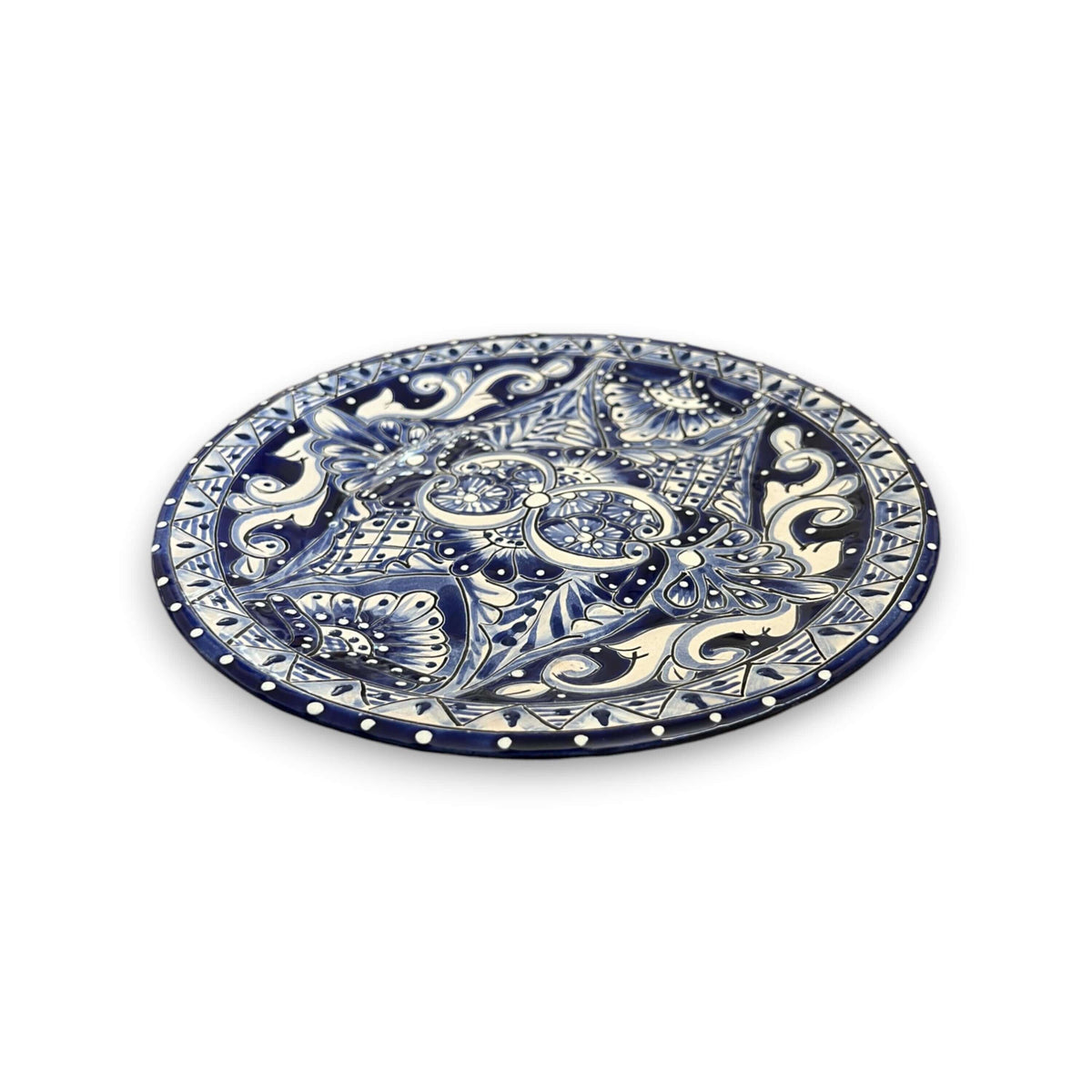 Talavera Dinnerware Set | 20-Piece Blue & White Tableware for 4