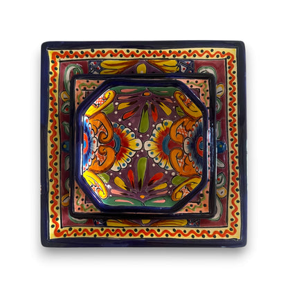 Talavera Square Dinnerware Set | 12-Piece Mexican Pottery Set