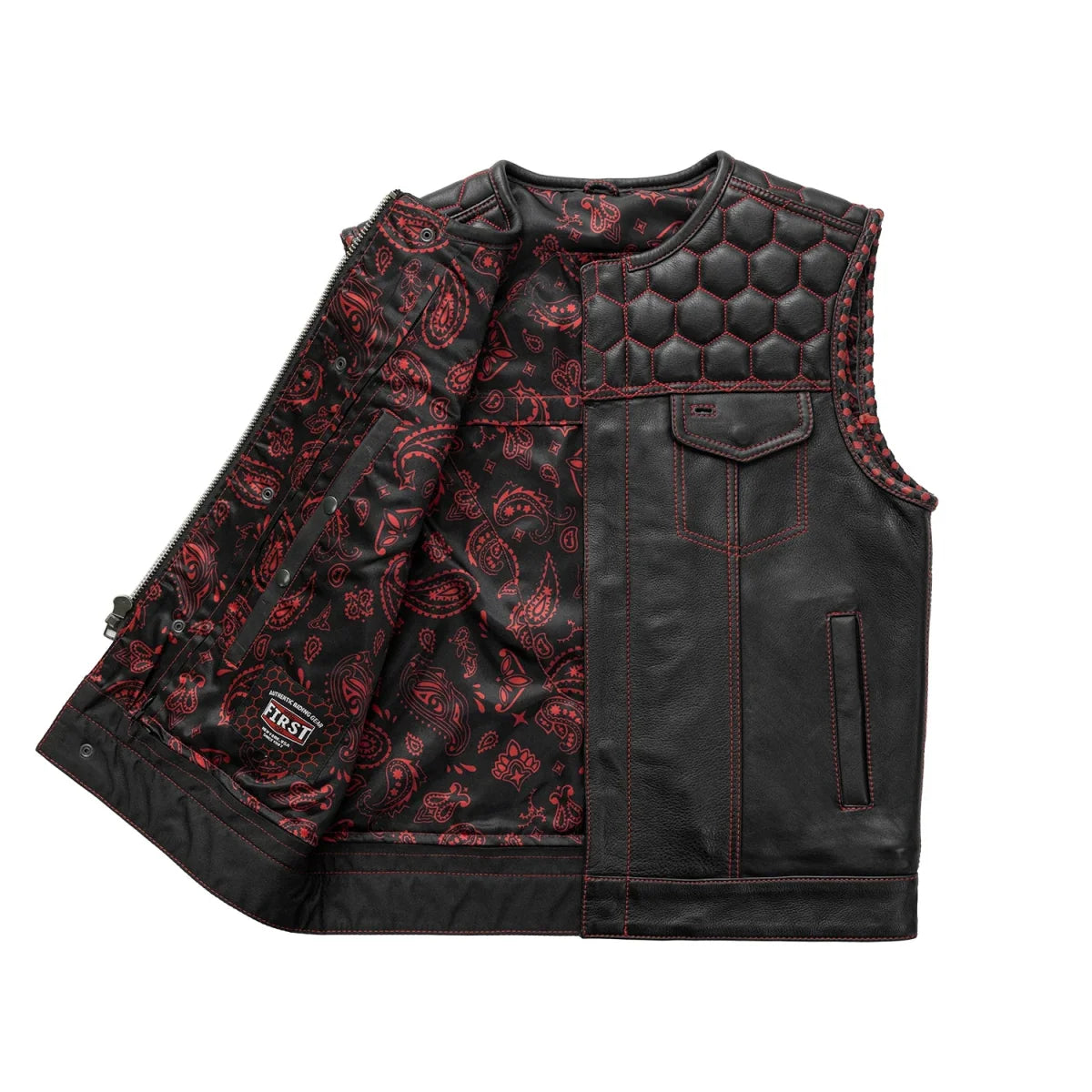 Hornet Men's Club Style Leather Vest