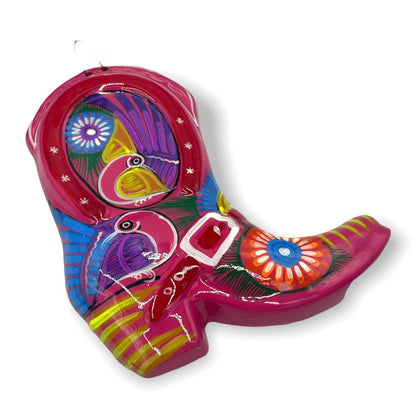 Guerrero Cowboy Boot Wall Art | Mexican Hand-Painted Pottery Decor