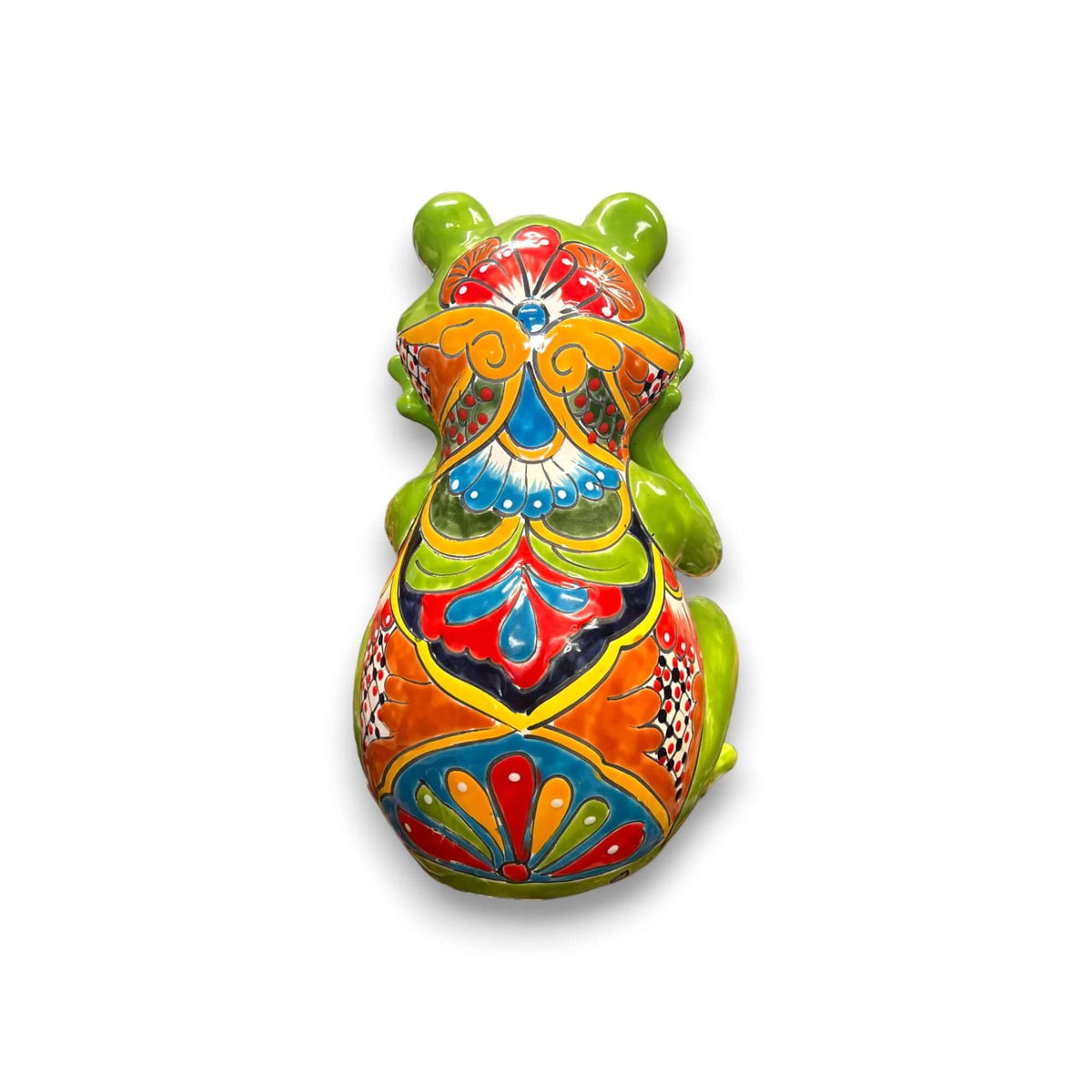 Talavera Frog Statue | Vibrant Hand-Painted Mexican Ceramic Art