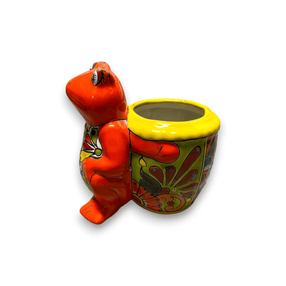 Talavera Frog Planter | Colorful Hand-Painted Mexican Pottery