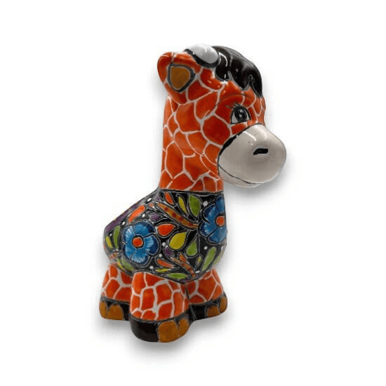 Small Talavera Giraffe Planter | Hand-Painted Succulent Statue