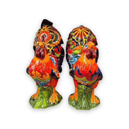 Large Talavera Rooster Statue | Hand-Painted Ceramic Decor