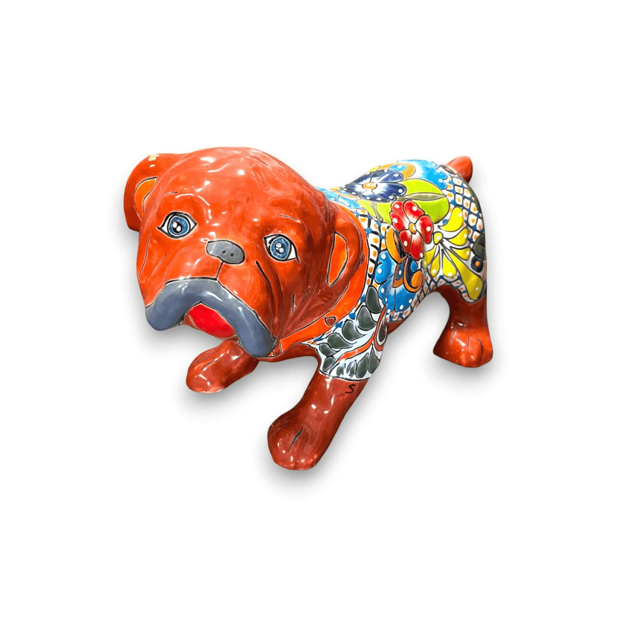 Medium Handmade Talavera Dog Statue | Hand-Painted Animal Artwork