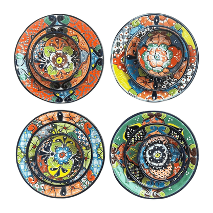 12-Piece Talavera Dinnerware Set | Mexican Ceramic Plates & Bowls