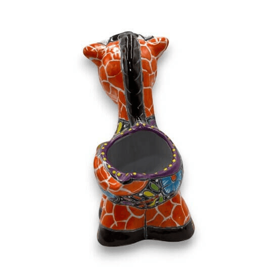 Small Talavera Giraffe Planter | Hand-Painted Succulent Statue