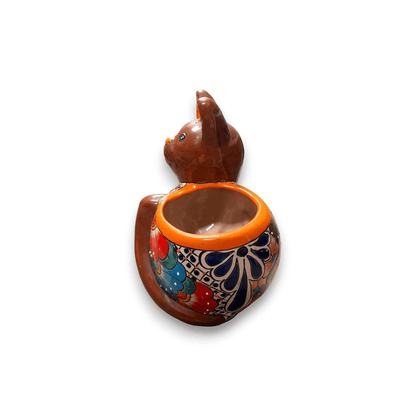 Handmade Cat Planter | Hand-Painted Cat Talavera Artwork